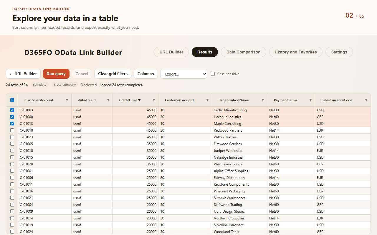 D365FO OData Link Builder - 截图 2