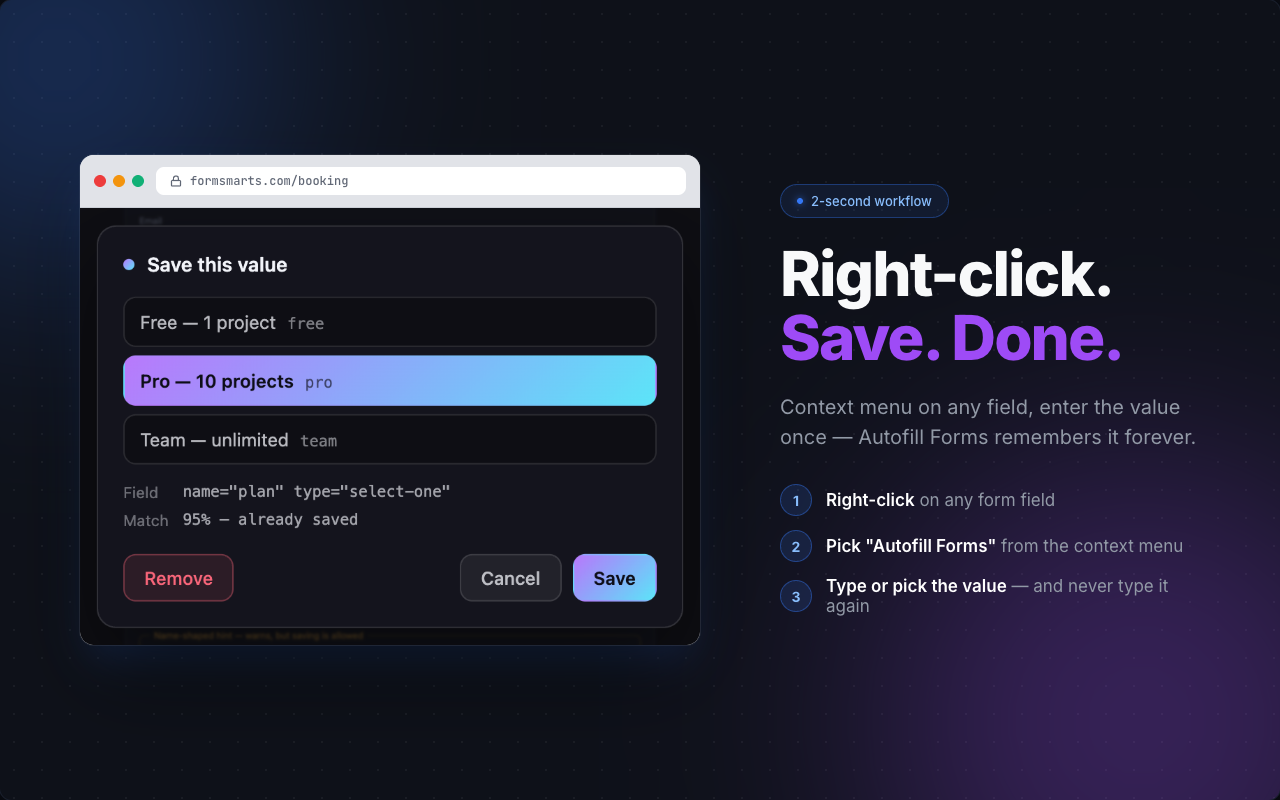 Autofill Forms — Save & Refill Any Field - 截图 3