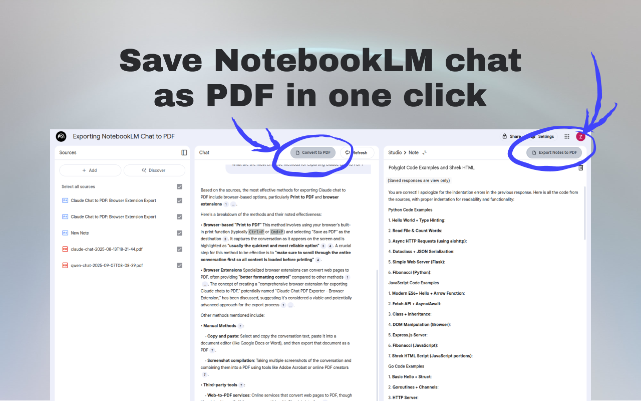 Gemini Notebook 转为 PDF, Word, Markdown export - 截图 1