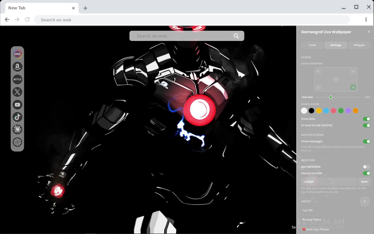 Black Ironman Live Wallpaper - 截图 2