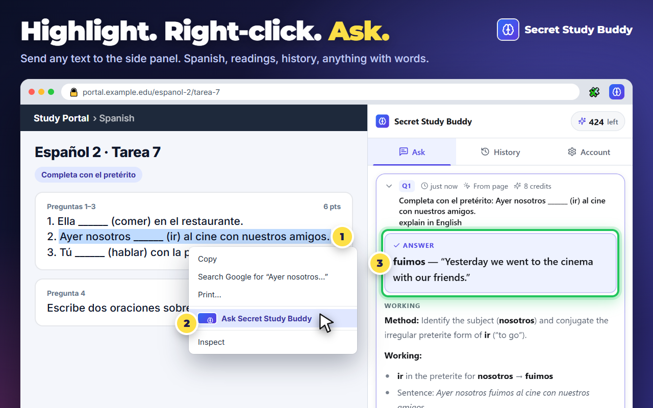 Secret Study Buddy — AI Study Assistant - 截图 1