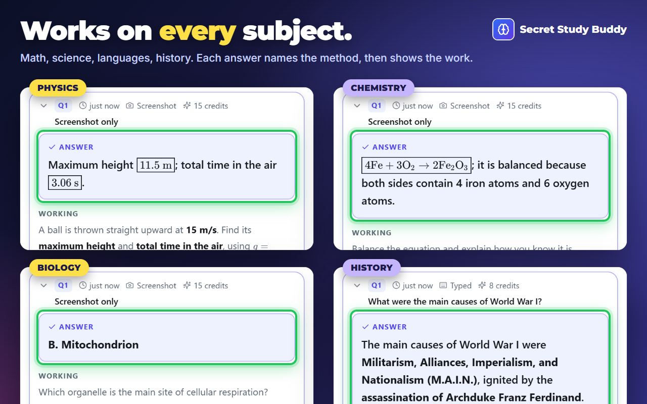 Secret Study Buddy — AI Study Assistant - 截图 3