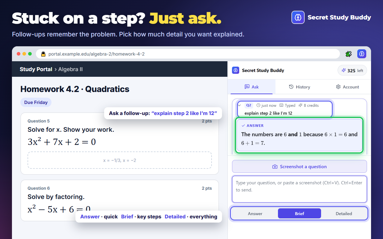 Secret Study Buddy — AI Study Assistant - 截图 4