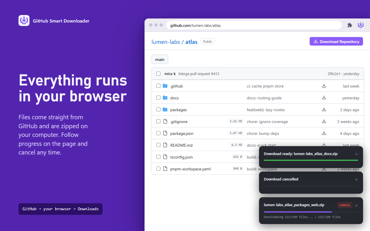 GitHub Smart Downloader - 截图 4