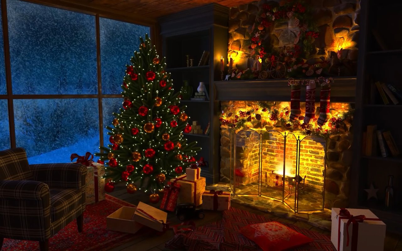 Christmas Cabin Live Wallpaper - 截图 1