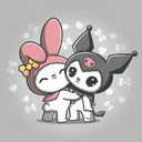 My Melody and Kuromi Hug Live Wallpaper
