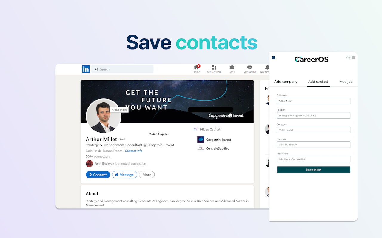 CareerOS - Save Jobs & Contacts with Ease - 截图 2