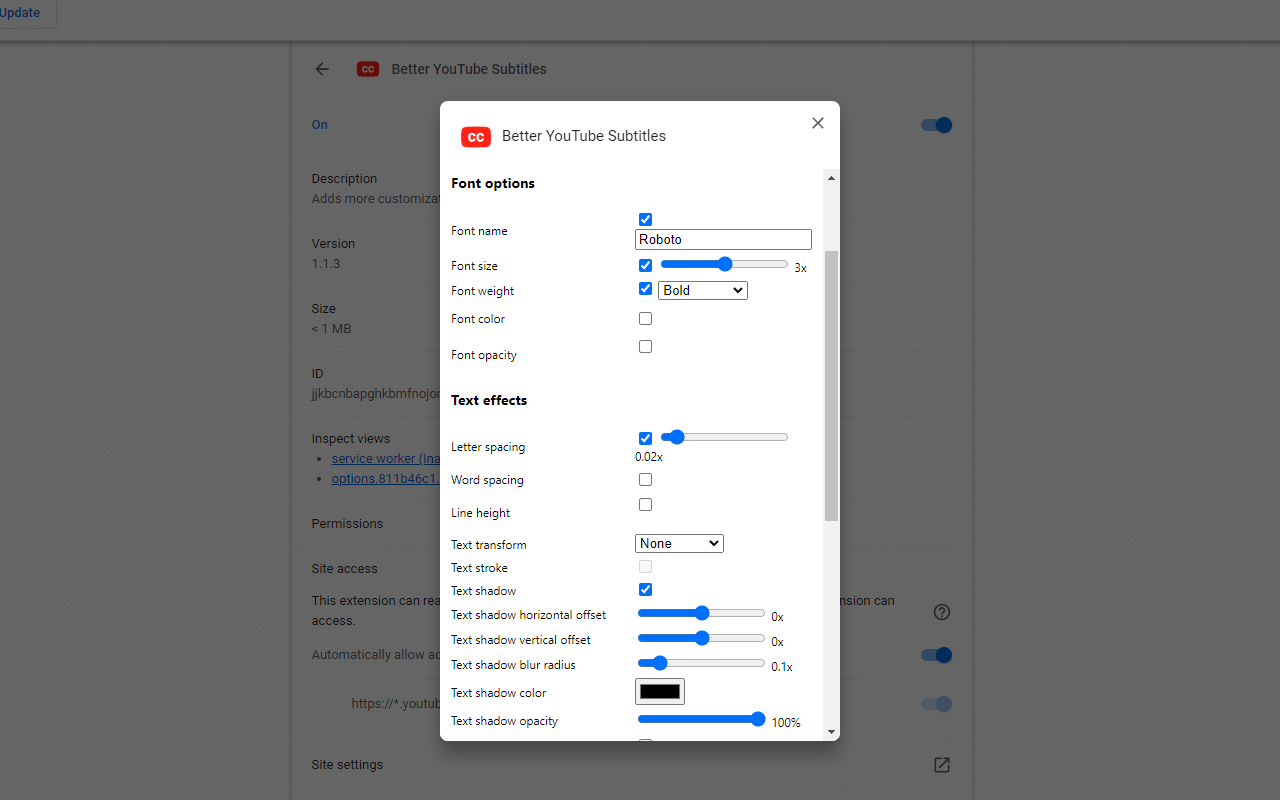 Better YouTube Subtitles - 截图 1