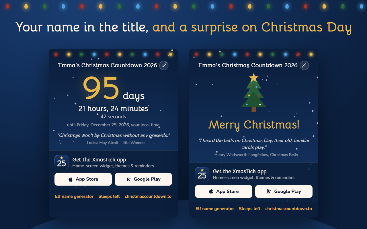 Christmas Countdown 2026 – Days Until Christmas - 截图 2