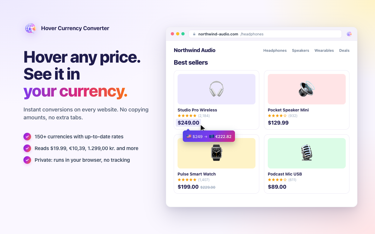 Hover Currency Converter - 截图 1
