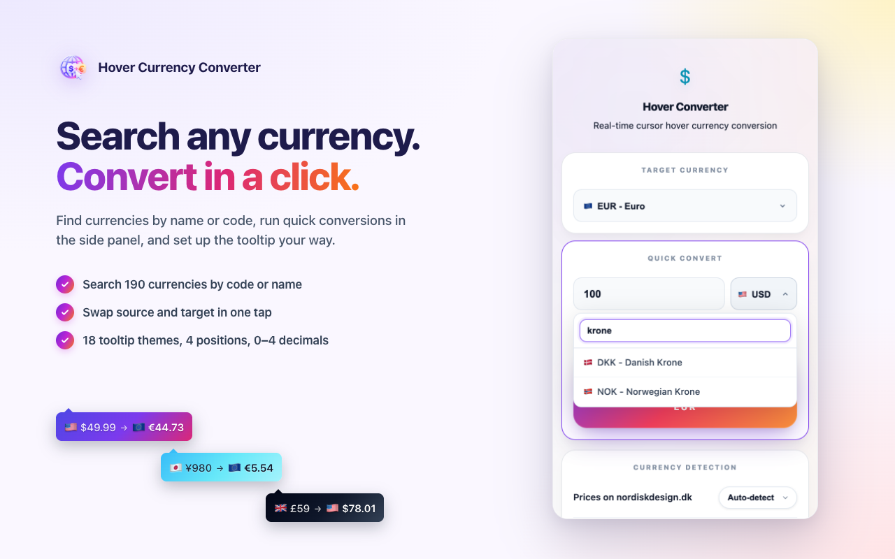 Hover Currency Converter - 截图 2