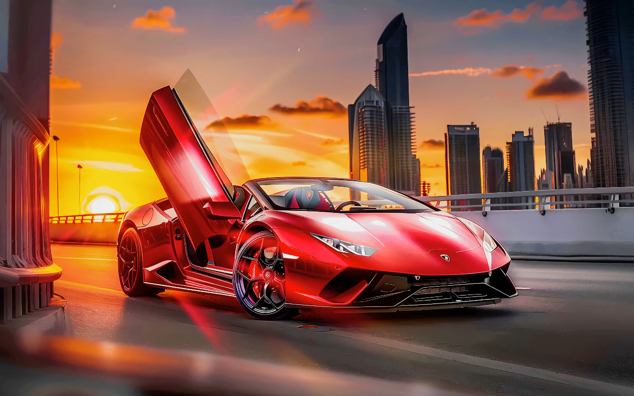 Red Lamborghini Live Wallpaper New Tab - 截图 1