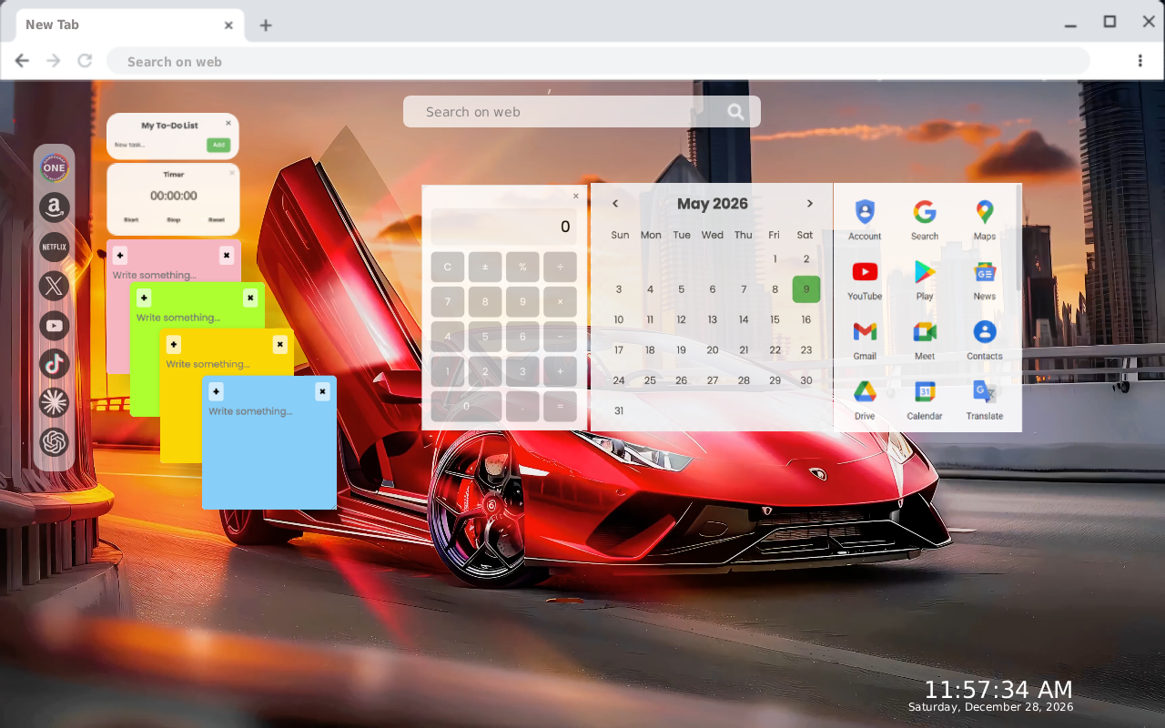 Red Lamborghini Live Wallpaper New Tab - 截图 3