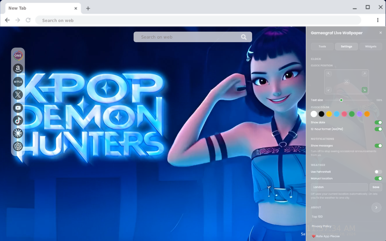 Zoey K-pop Demon Hunters Live Wallpaper - 截图 2