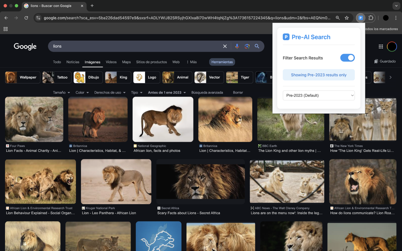 Pre-AI Search - Remove AI from Google - 截图 4